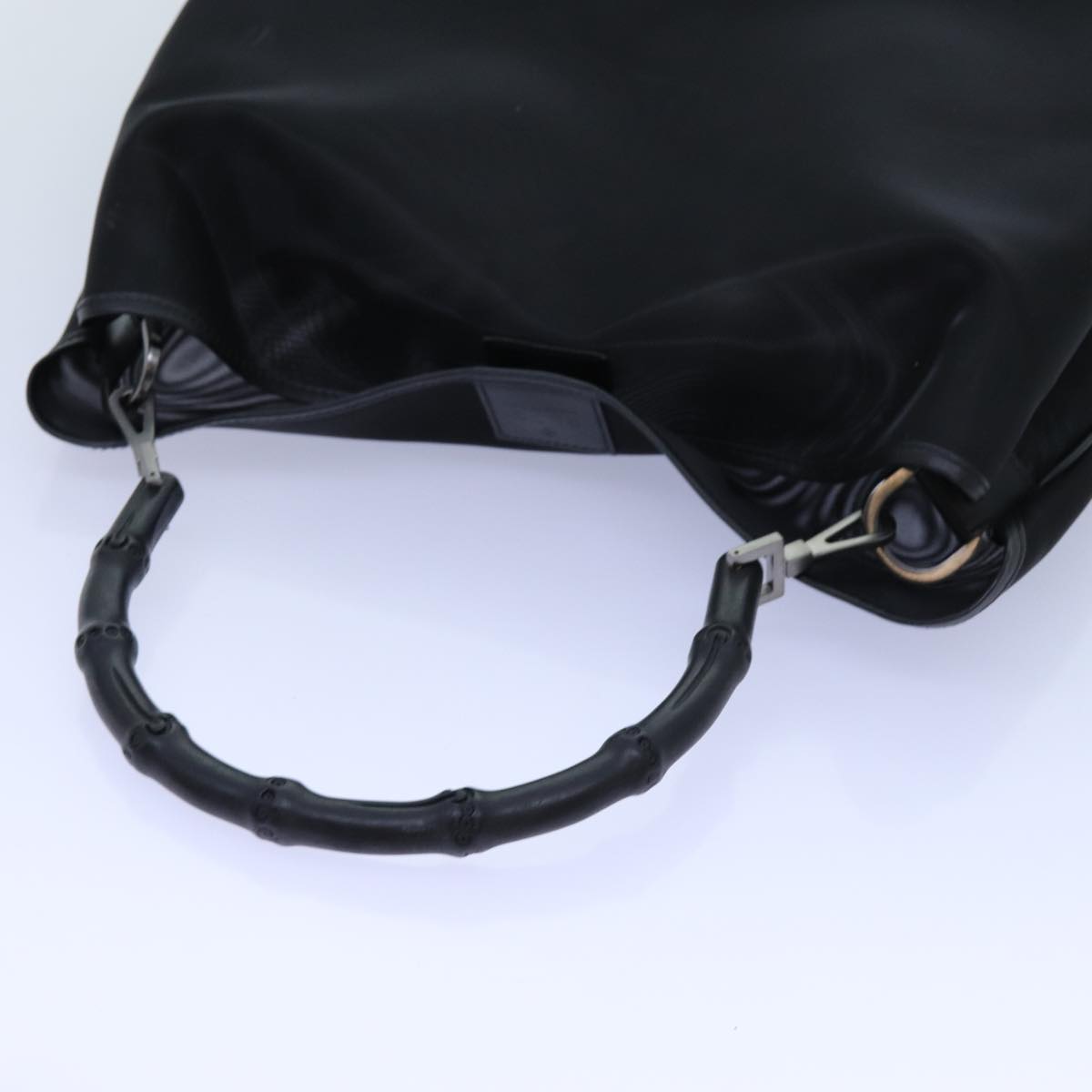 GUCCI Bamboo Hand Bag Nylon Black 001 5577 ep4033