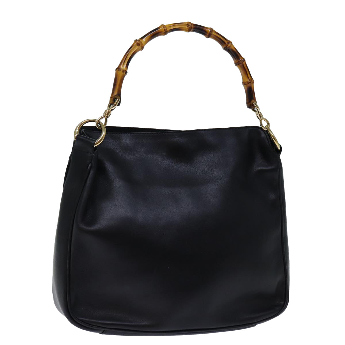 GUCCI Bamboo Hand Bag Leather Black 001 1638 ep4038