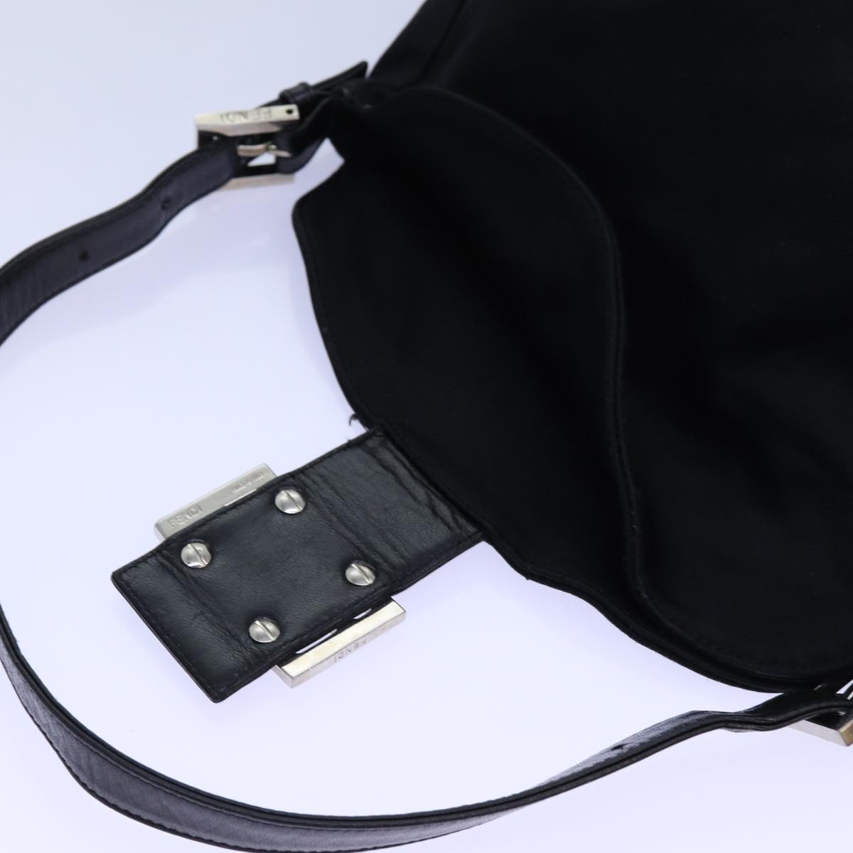 FENDI Mamma Baguette Shoulder Bag Nylon Black ep4044