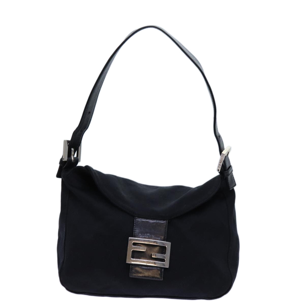 FENDI Mamma Baguette Shoulder Bag Nylon Black ep4044