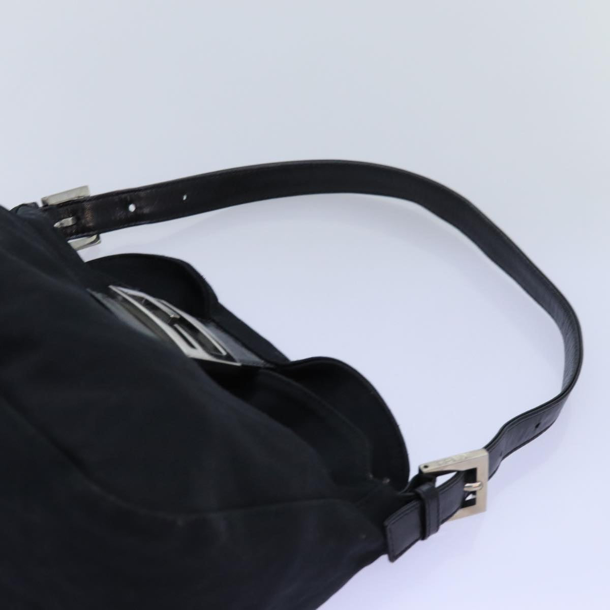 FENDI Mamma Baguette Shoulder Bag Nylon Black ep4044