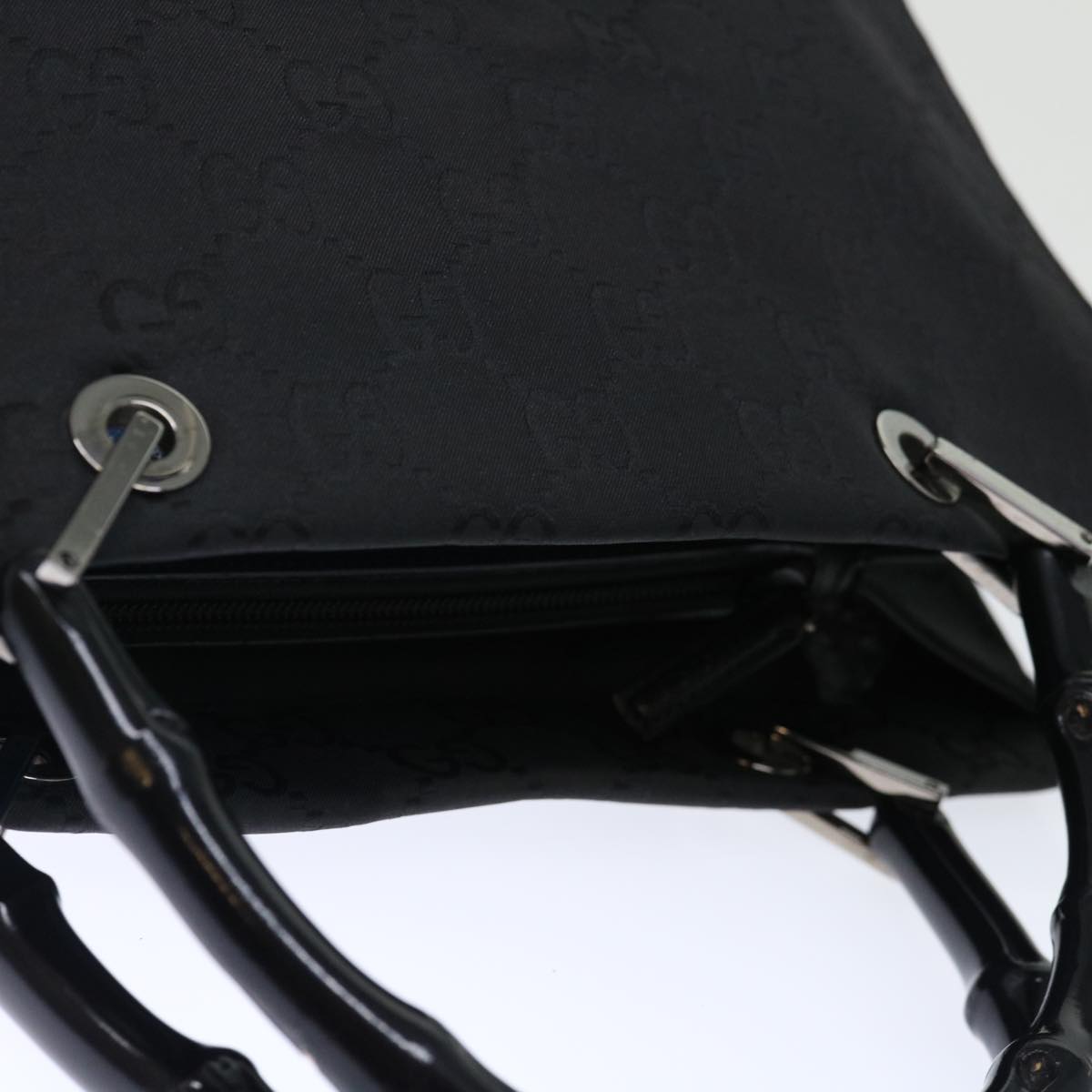 GUCCI Bamboo GG Canvas Hand Bag Nylon Black 002 1010 3754 ep4051
