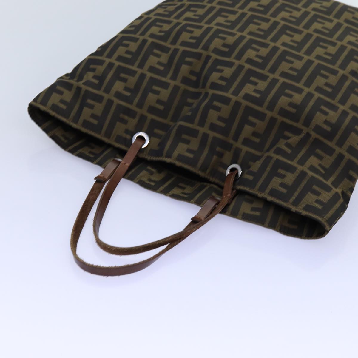 FENDI Zucca Canvas Tote Bag Black Brown ep4053