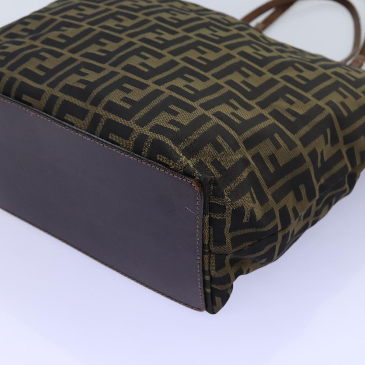 FENDI Zucca Canvas Tote Bag Black Brown ep4053