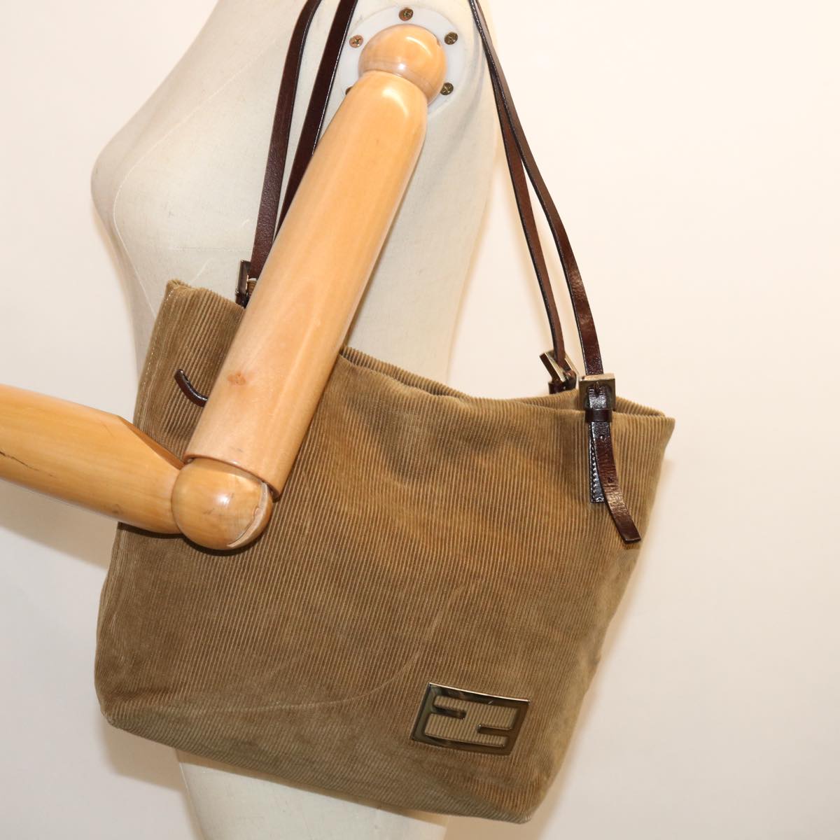 FENDI Tote Bag Corduroy Beige ep4054