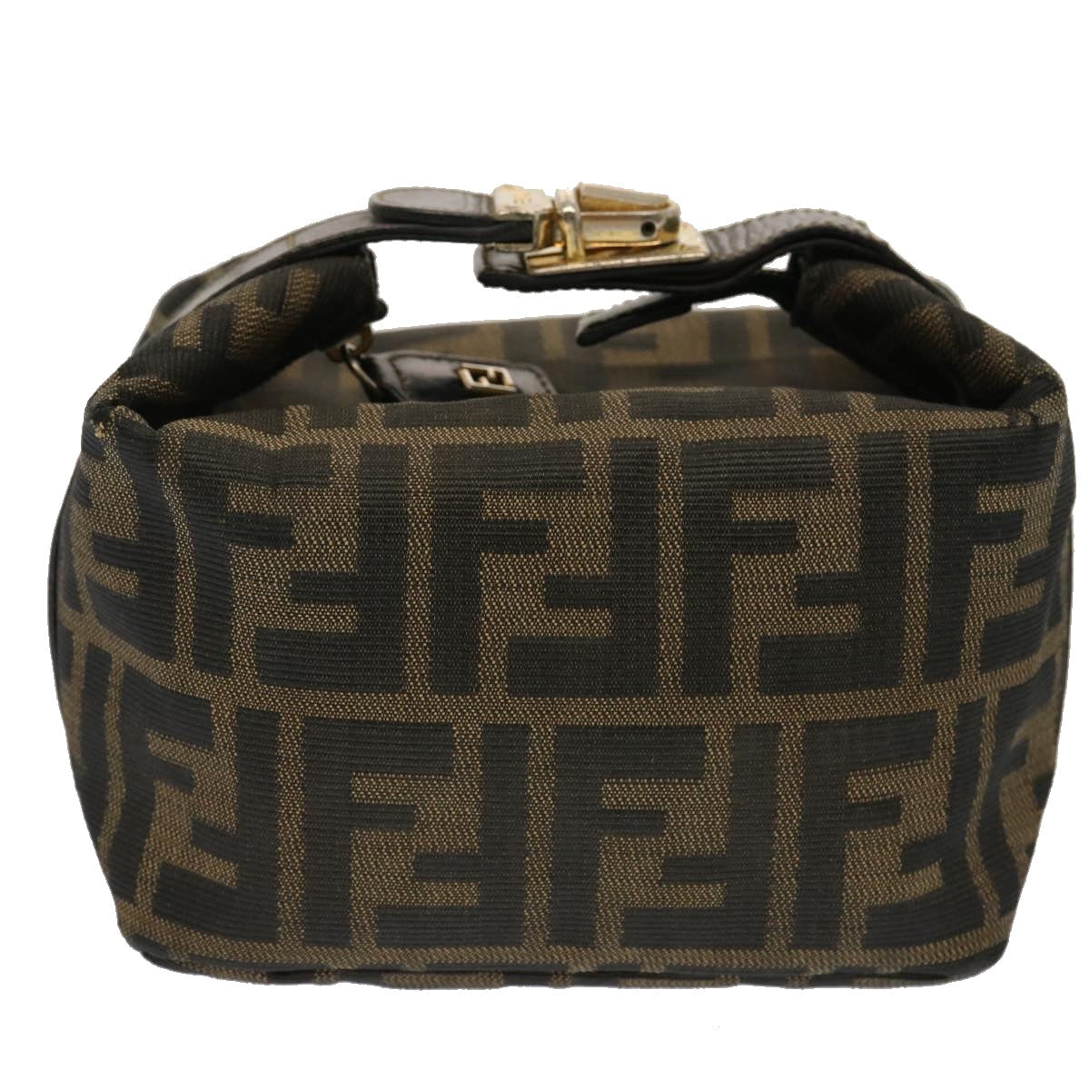 FENDI Zucca Canvas Hand Bag Brown Black ep4066
