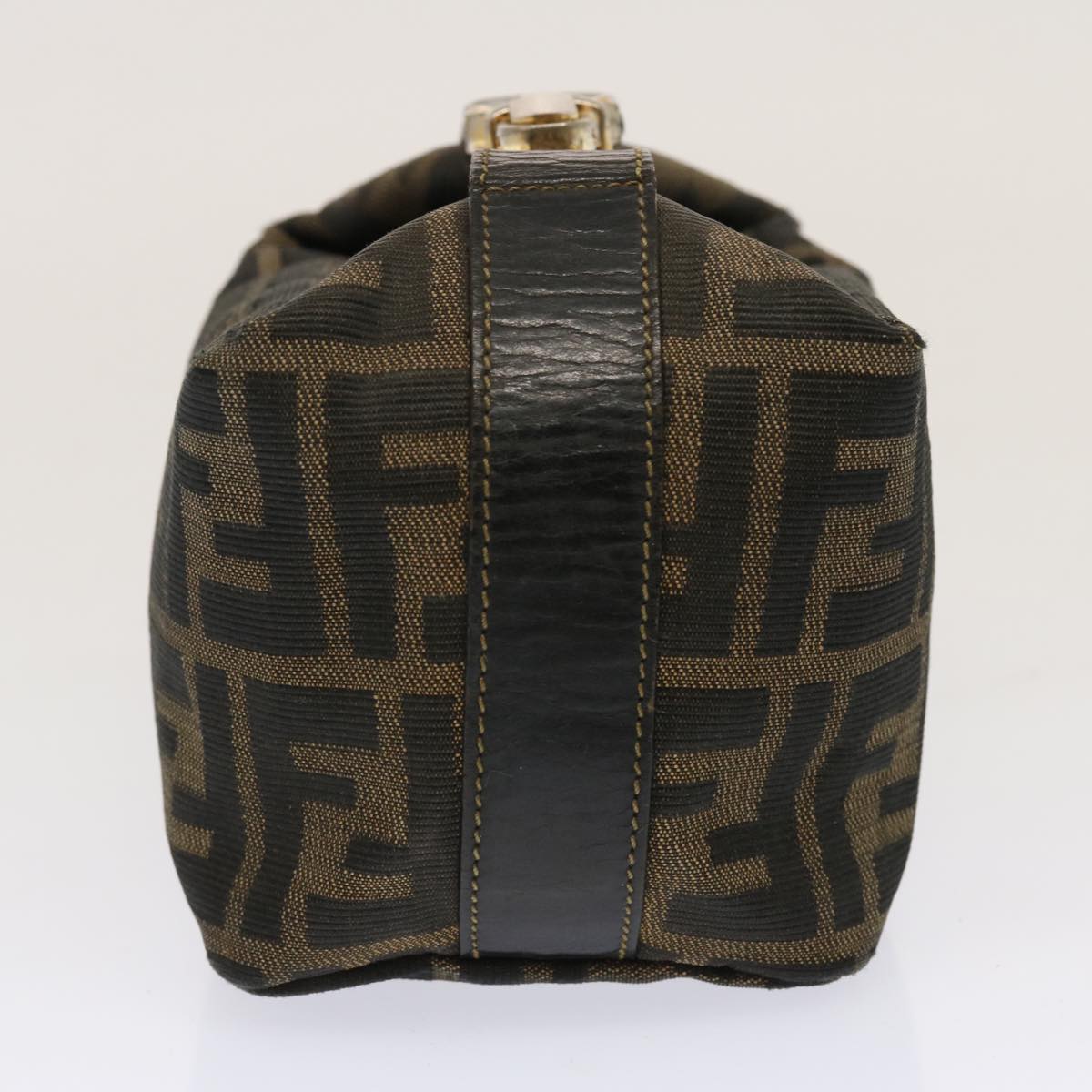 FENDI Zucca Canvas Hand Bag Brown Black ep4066