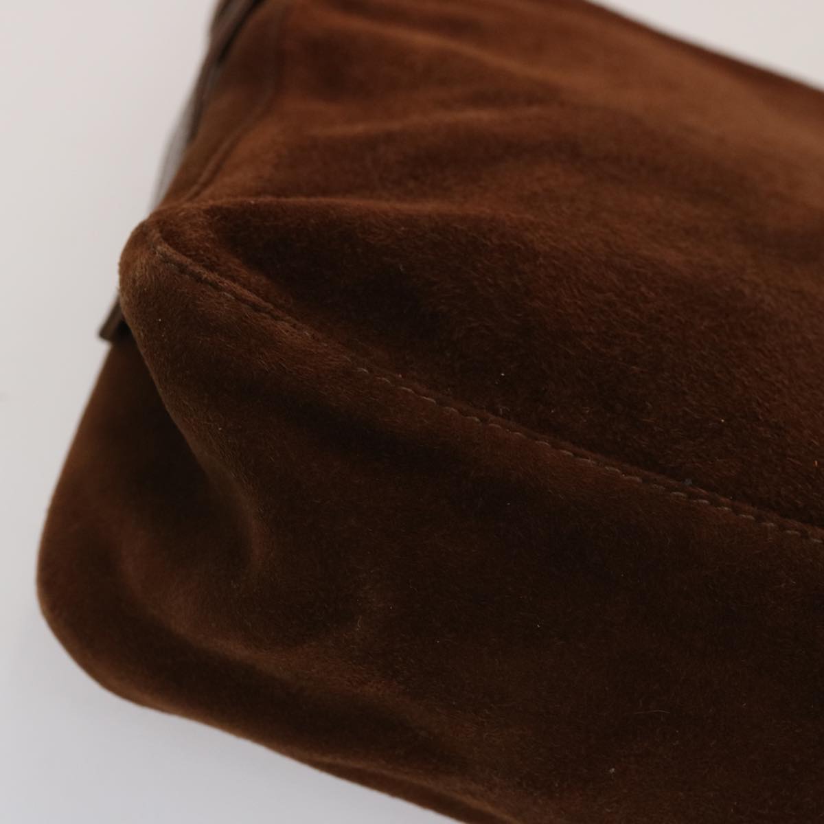 FENDI Mamma Baguette Shoulder Bag Suede Brown ep4073