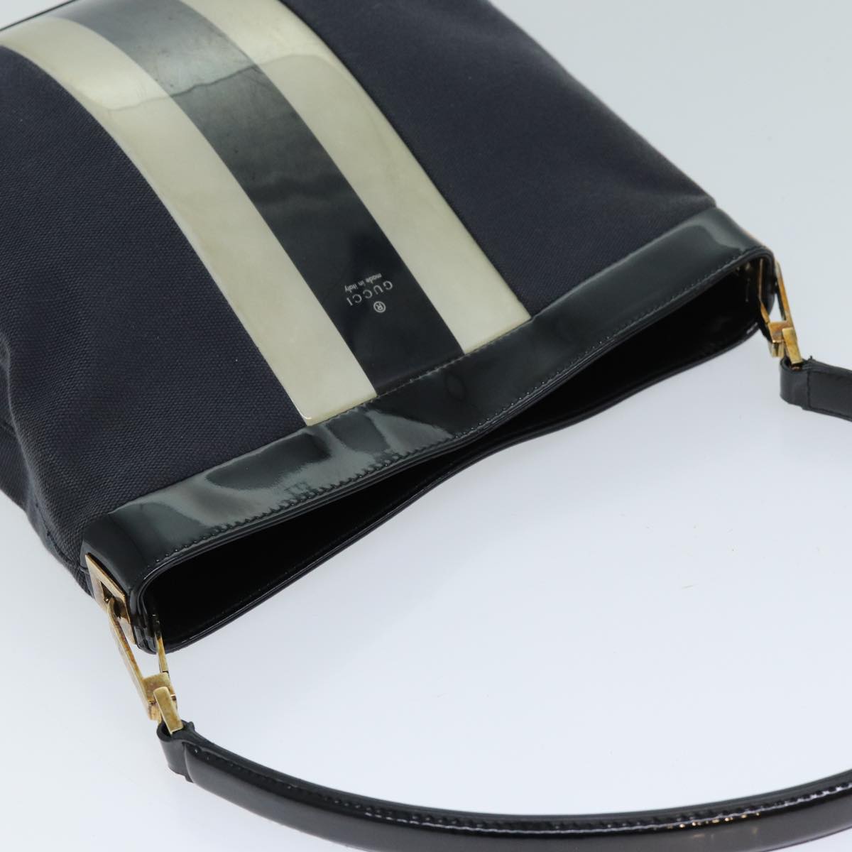 GUCCI Shoulder Bag Canvas Black White 001 4231 ep4077