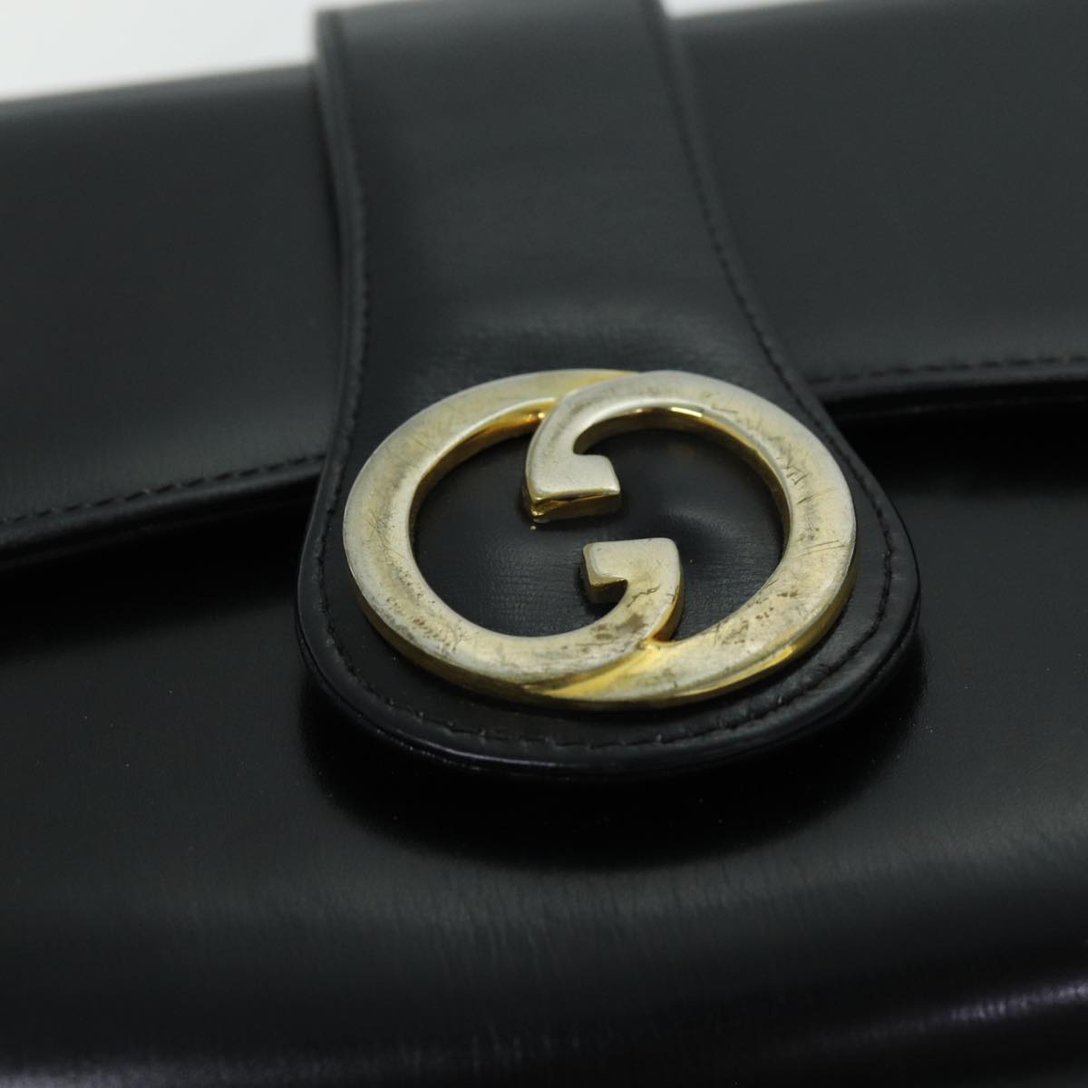 GUCCI Shoulder Bag Leather Black ep4082