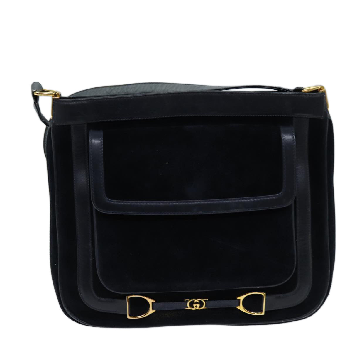 GUCCI Shoulder Bag Suede Navy ep4087