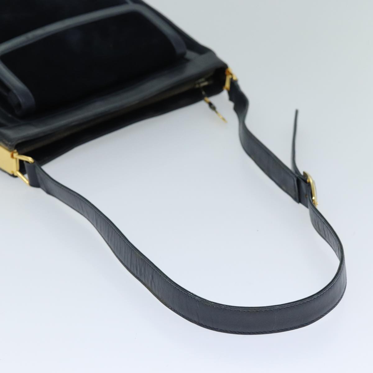 GUCCI Shoulder Bag Suede Navy ep4087