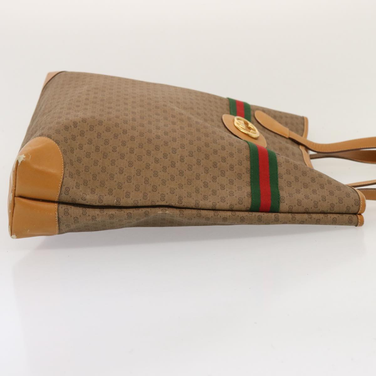 GUCCI Micro GG Supreme Web Sherry Line Tote Bag Beige 002 983 0174 ep4088