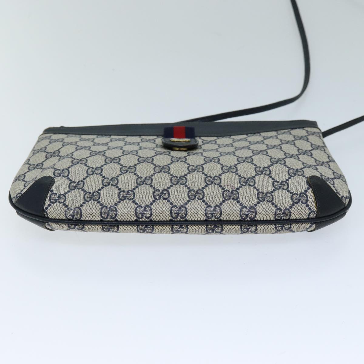 GUCCI GG Plus Supreme Sherry Line Shoulder Bag Navy Red 904 02 026 ep4106
