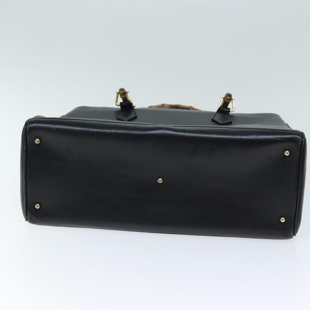 GUCCI Bamboo Hand Bag Leather 2way Black 002 123 0322 ep4124