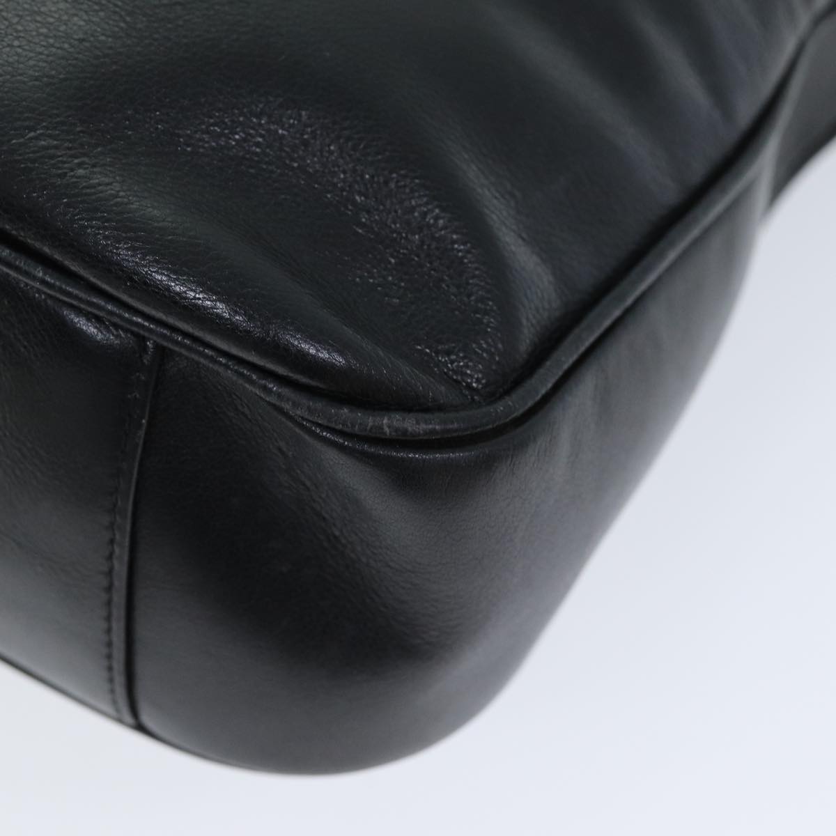GUCCI Bamboo Hand Bag Leather 2way Black 001 1638 2615 ep4131
