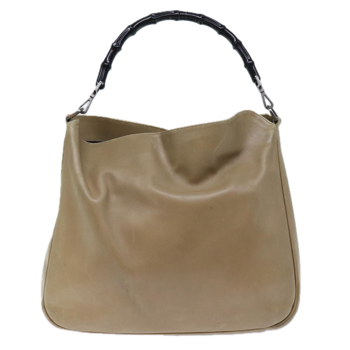 GUCCI Bamboo Hand Bag Leather Beige ep4133