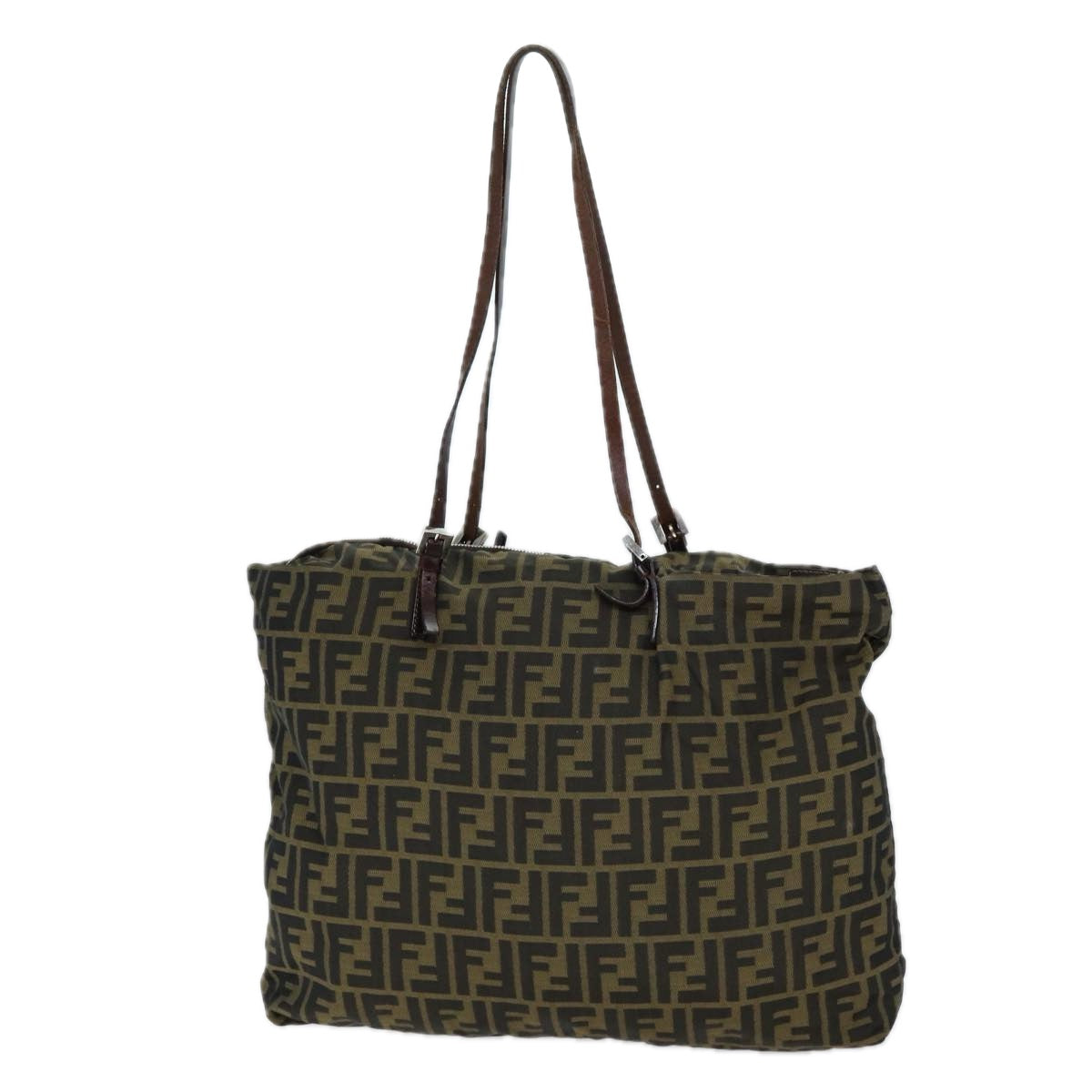 FENDI Zucca Canvas Tote Bag Brown Black ep4139