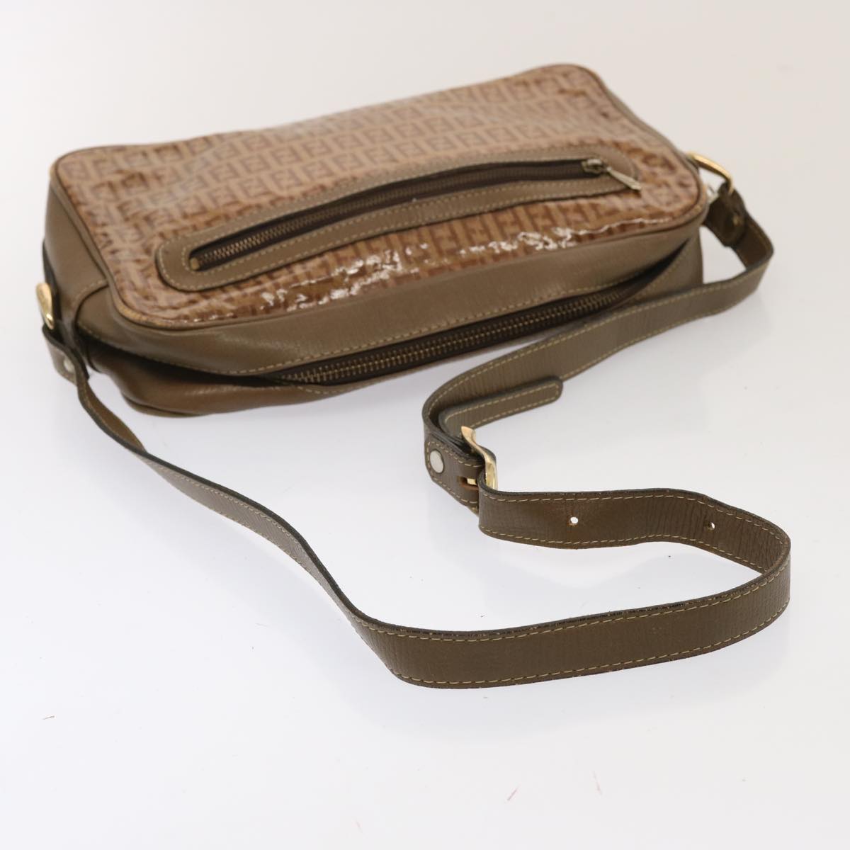 FENDI Zucchino Canvas Shoulder Bag Vintage Beige ep4149