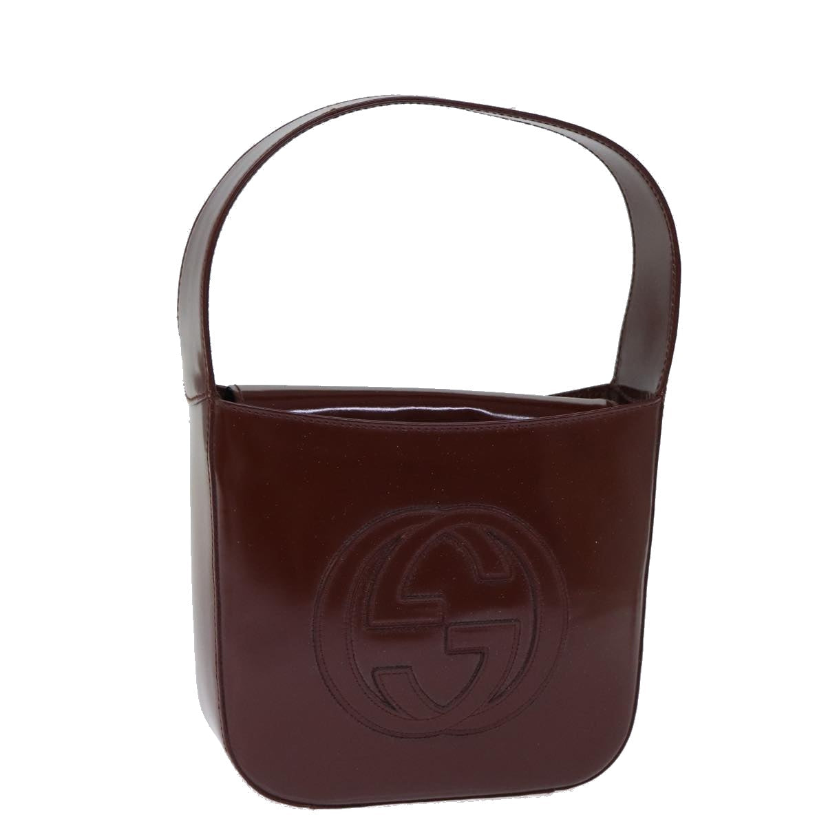GUCCI Hand Bag Enamel Brown 007 2046 0249 ep4150