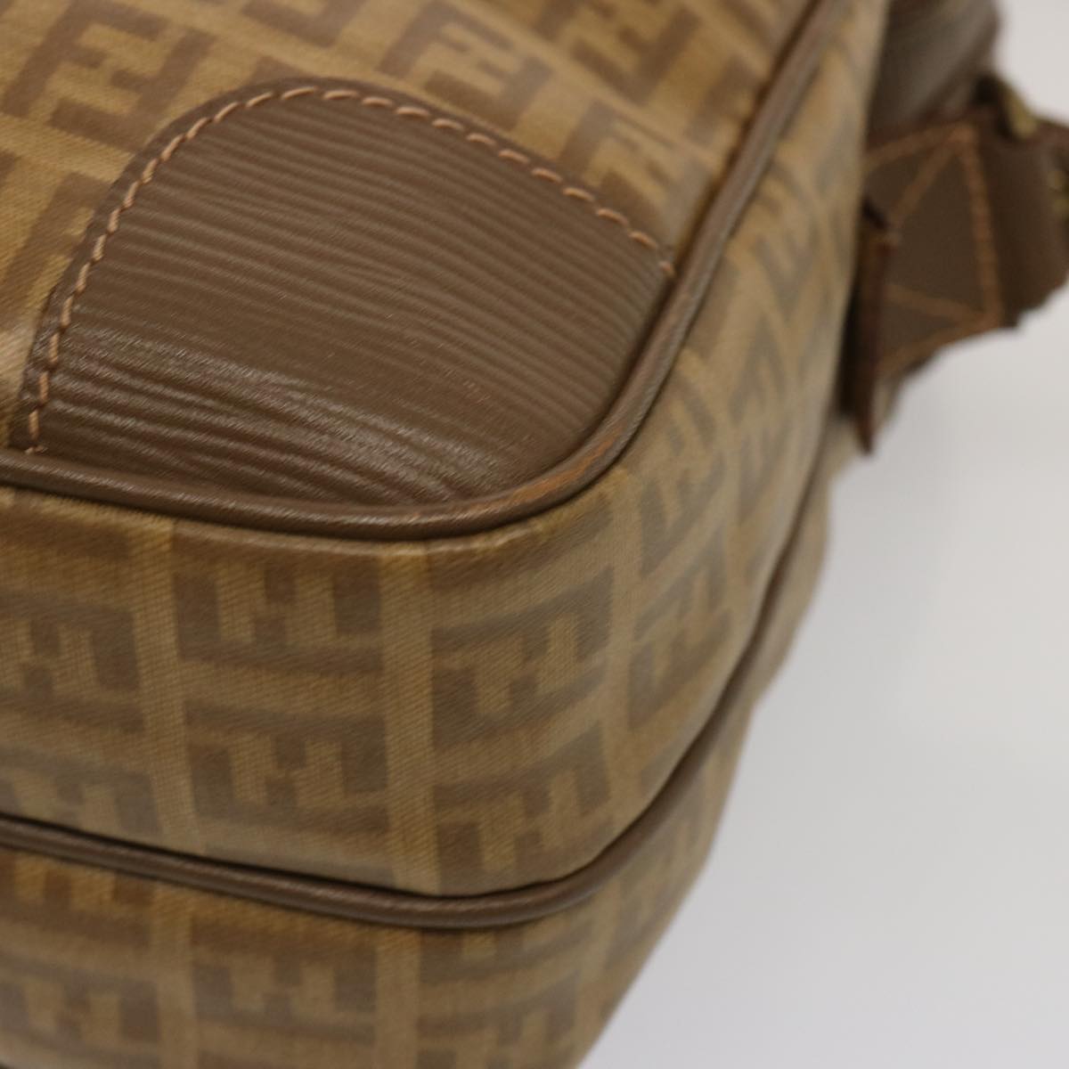 FENDI Zucchino Canvas Shoulder Bag Vintage Beige ep4154