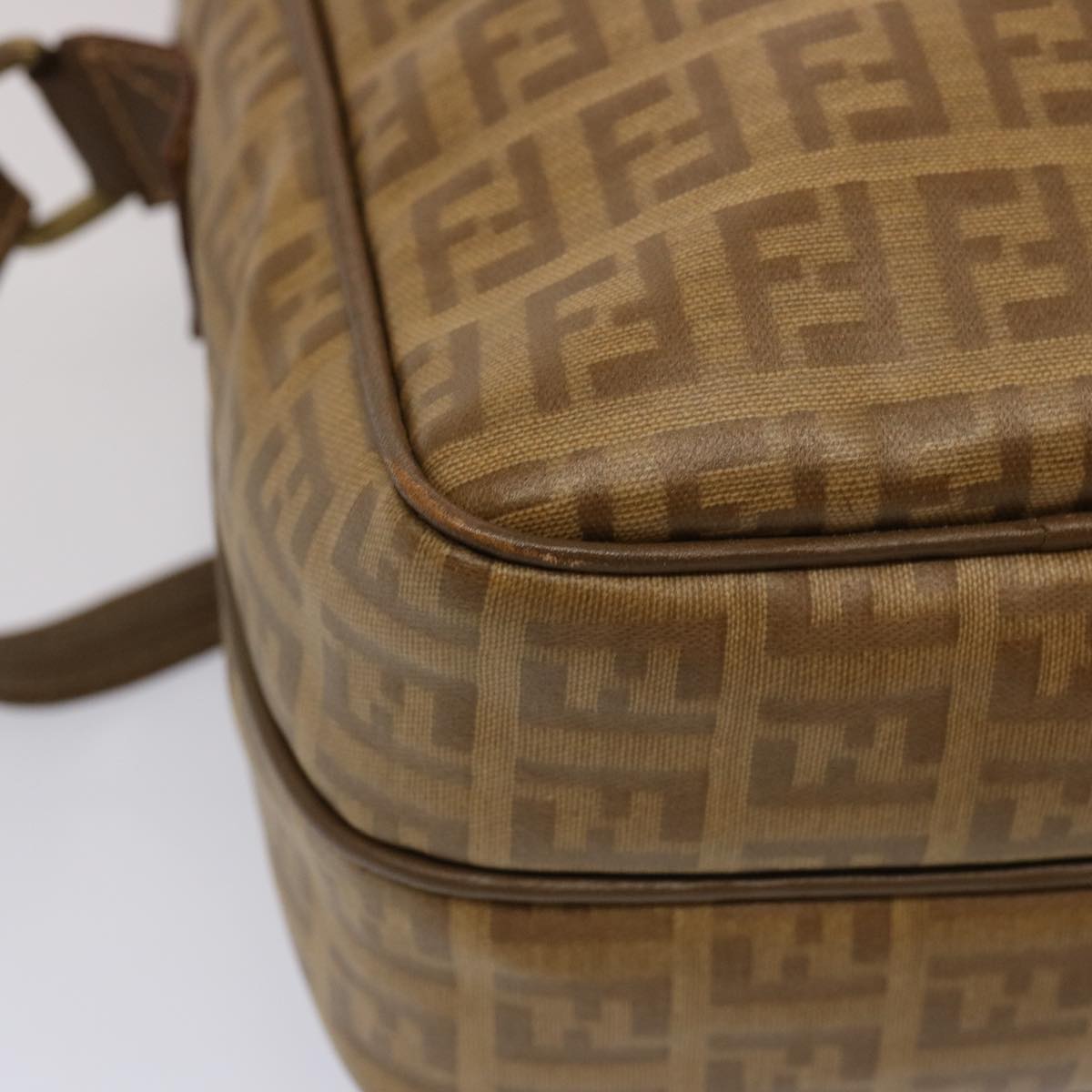 FENDI Zucchino Canvas Shoulder Bag Vintage Beige ep4154