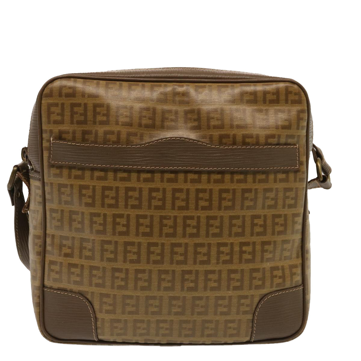 FENDI Zucchino Canvas Shoulder Bag Vintage Beige ep4154