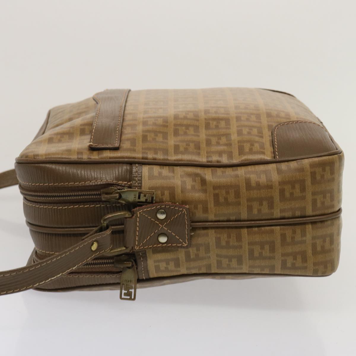 FENDI Zucchino Canvas Shoulder Bag Vintage Beige ep4154