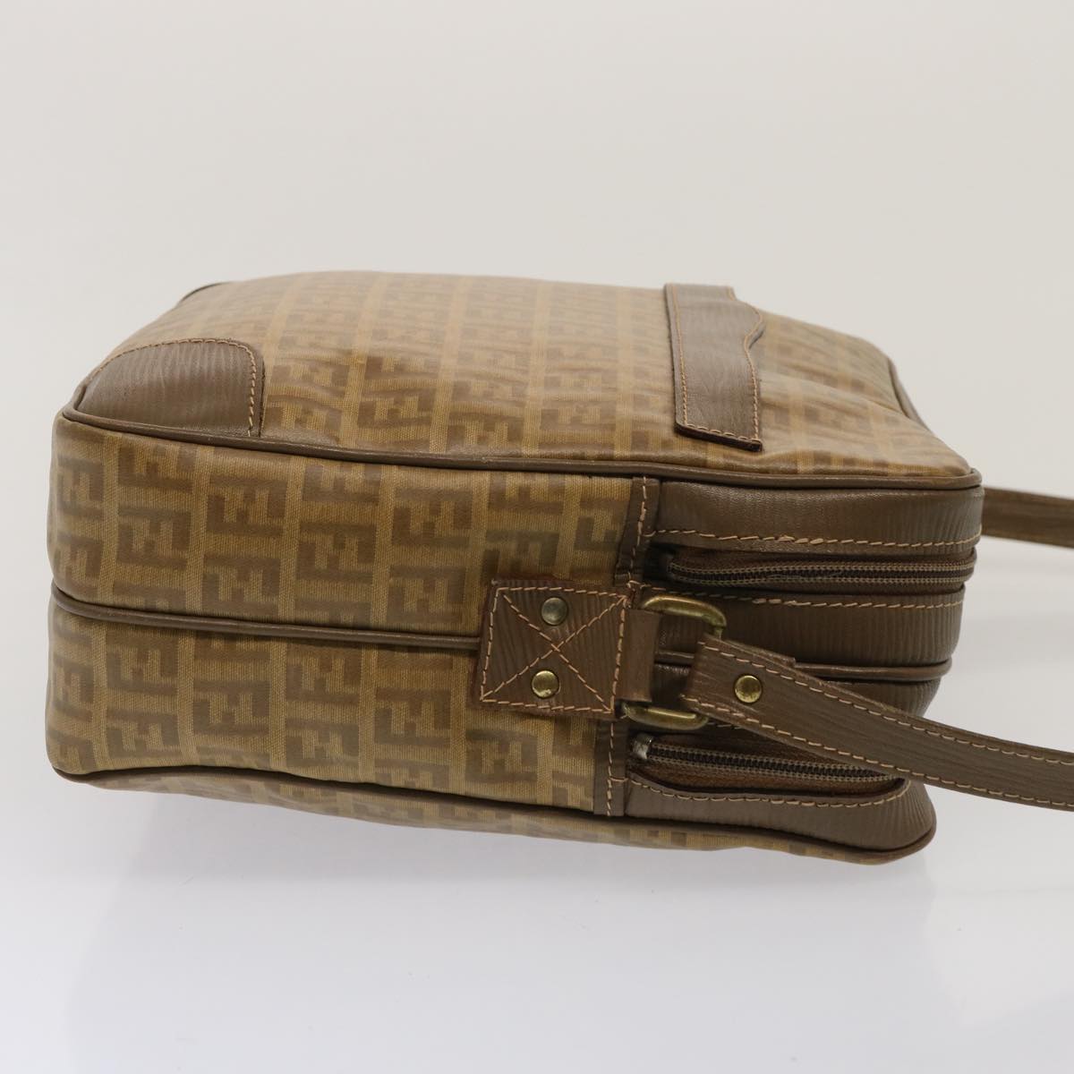 FENDI Zucchino Canvas Shoulder Bag Vintage Beige ep4154