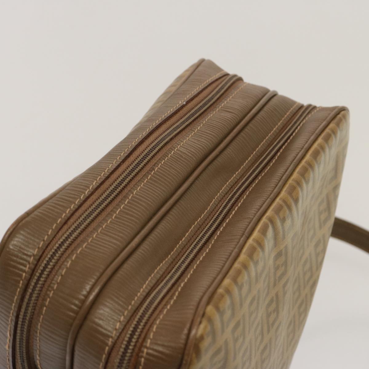 FENDI Zucchino Canvas Shoulder Bag Vintage Beige ep4154