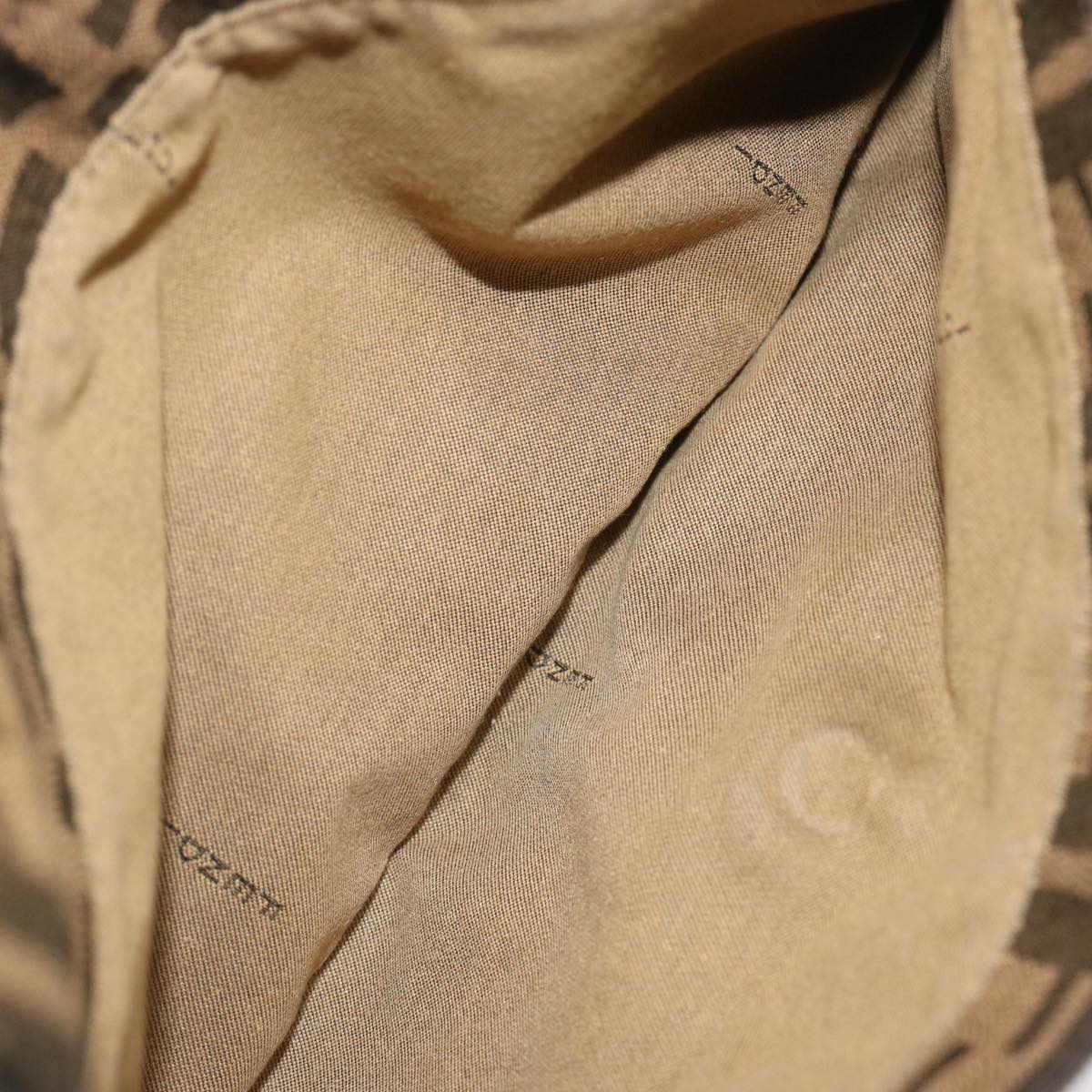 FENDI Zucca Canvas Shoulder Bag Brown Black ep4177