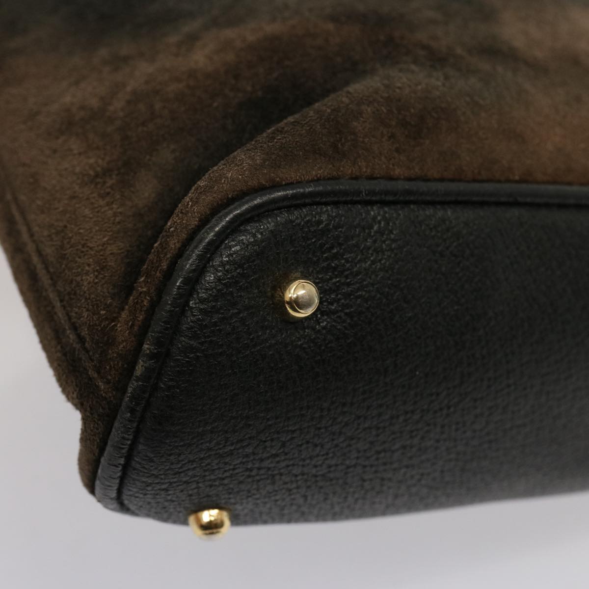 GUCCI Bamboo Hand Bag Suede Khaki 000 2865 0290 ep4189