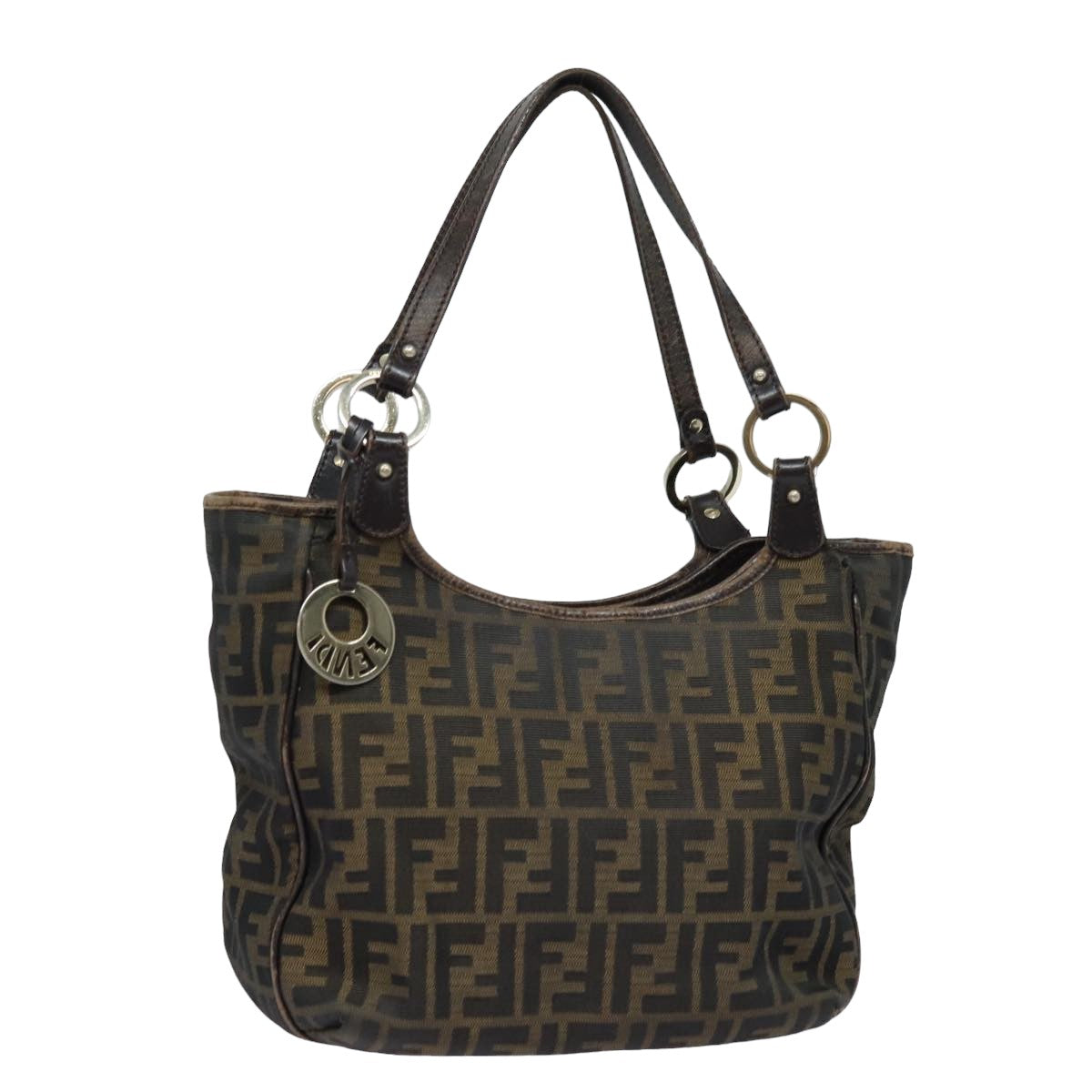 FENDI Zucca Canvas Tote Bag Brown Black ep4207