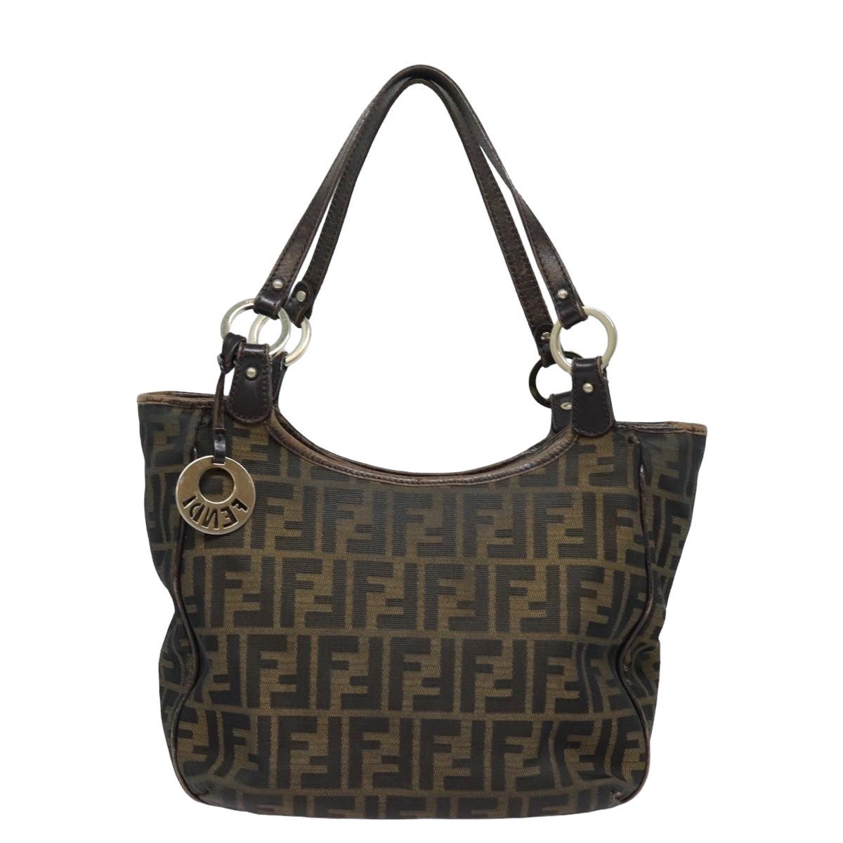 FENDI Zucca Canvas Tote Bag Brown Black ep4207