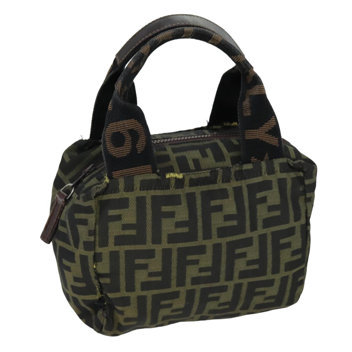 FENDI Zucca Canvas Hand Bag Black Brown ep4208
