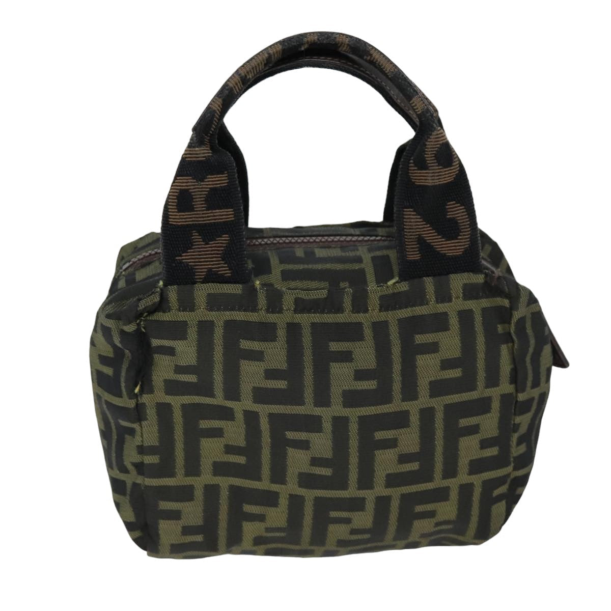 FENDI Zucca Canvas Hand Bag Black Brown ep4208