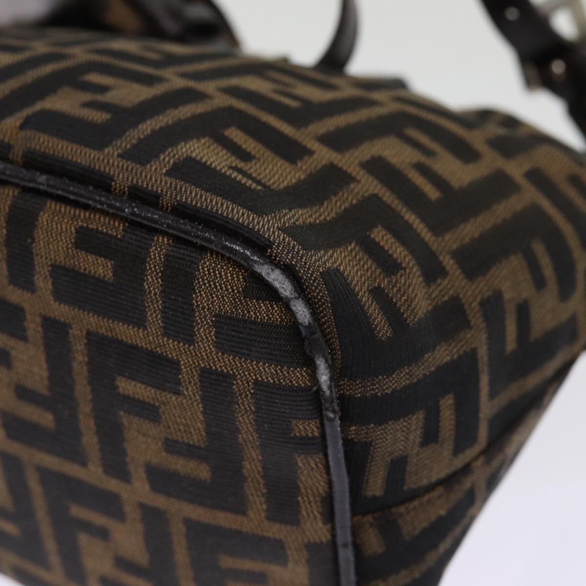 FENDI Zucca Canvas Mamma Baguette Shoulder Bag Black Brown ep4223