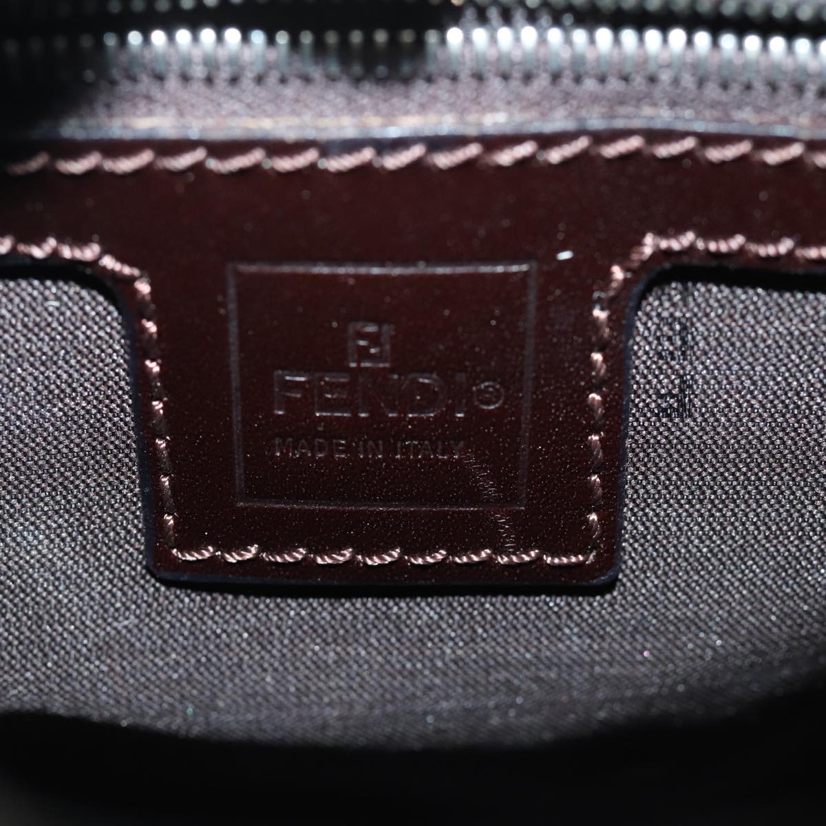 FENDI Zucca Canvas Mamma Baguette Shoulder Bag Black Brown ep4223