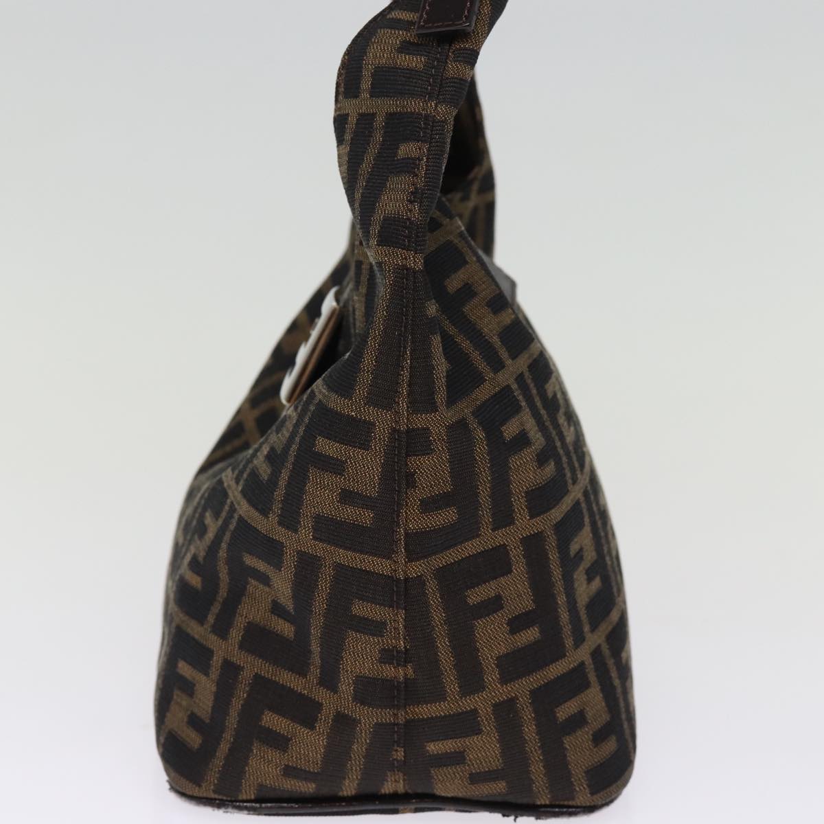FENDI Zucca Canvas Mamma Baguette Shoulder Bag Black Brown ep4223