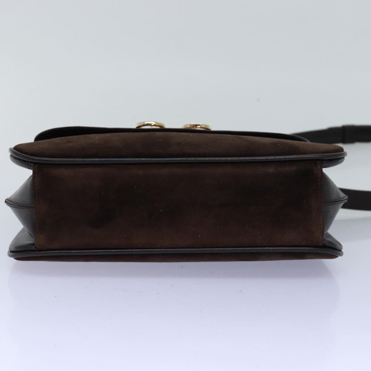 GUCCI Shoulder Bag Suede Leather Brown ep4243