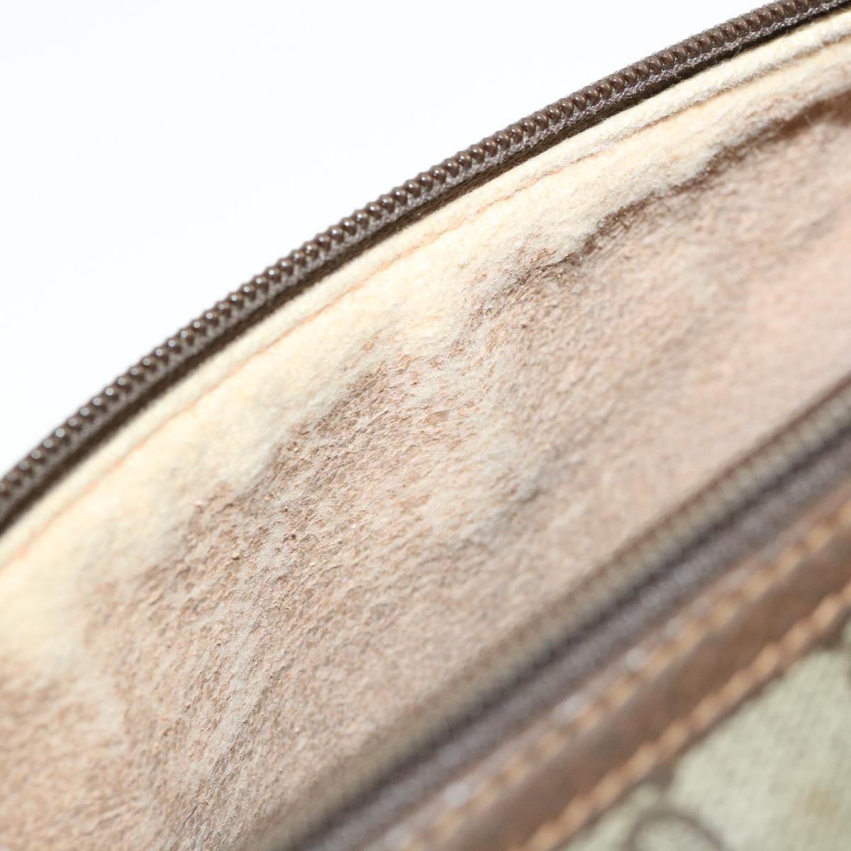 GUCCI Web Sherry Line GG Canvas Shoulder Bag PVC Leather Beige Green ep425