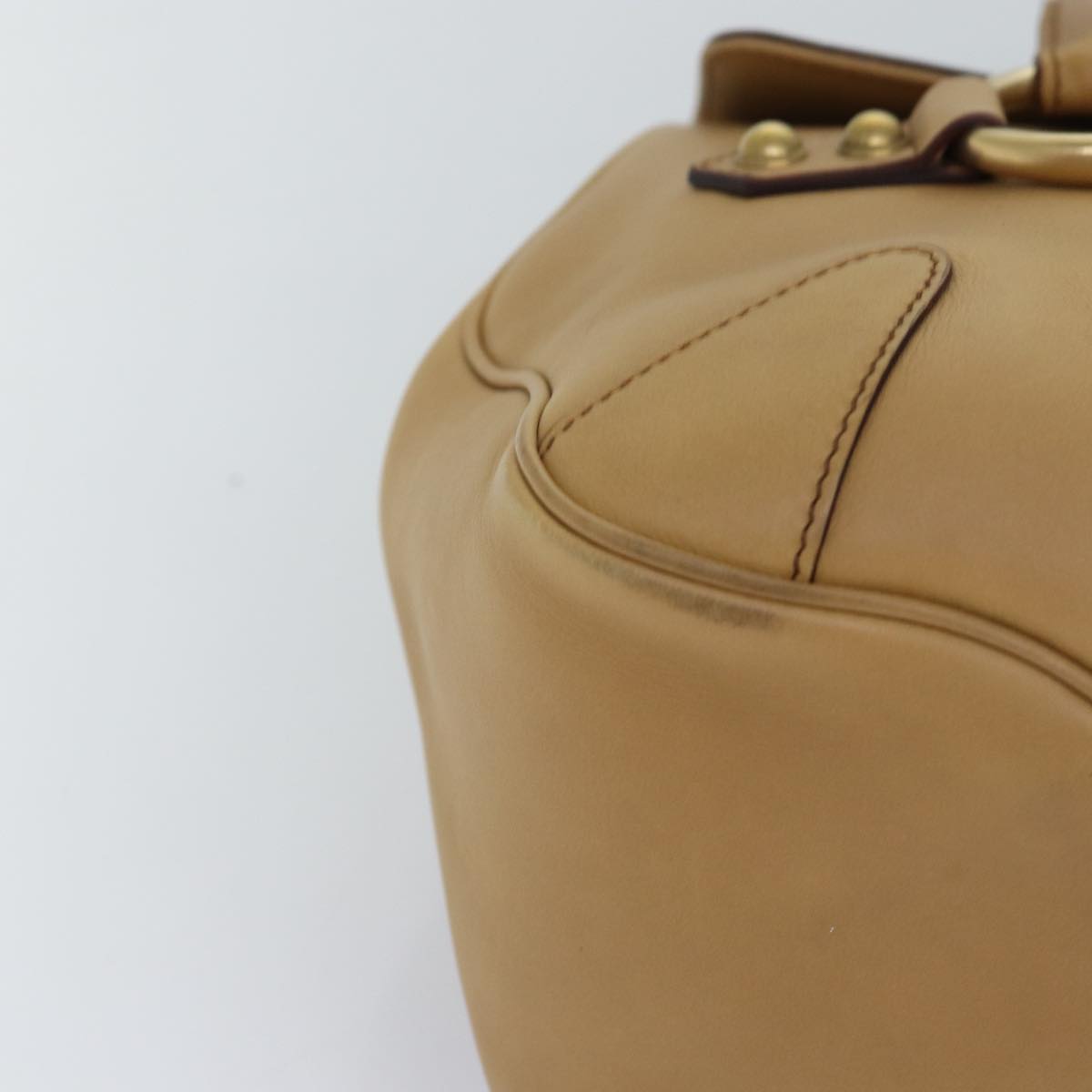 GUCCI Horsebit Shoulder Bag Leather Beige 120982 ep4250