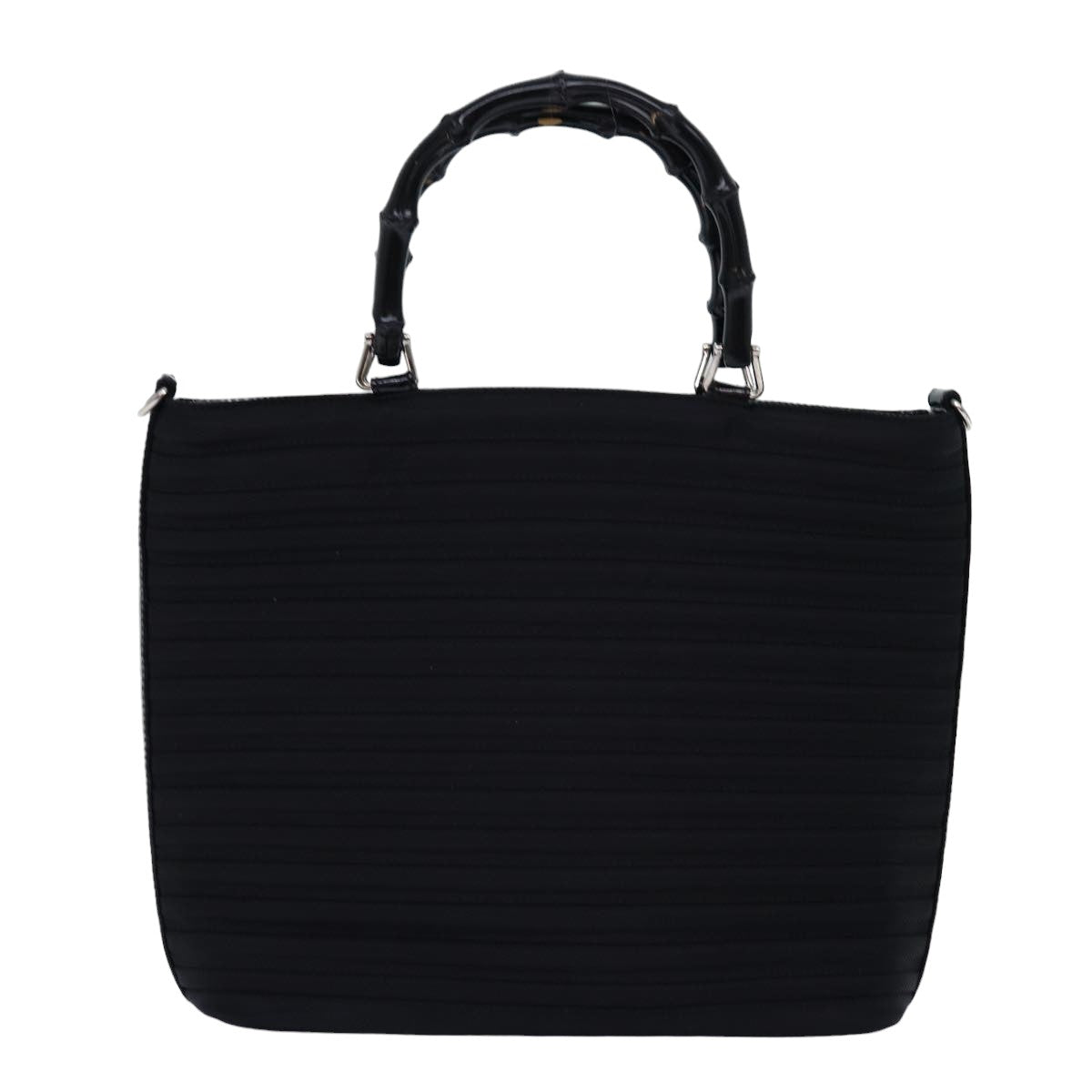 GUCCI Bamboo Hand Bag Nylon 2way Black 000 1998 0588 ep4254