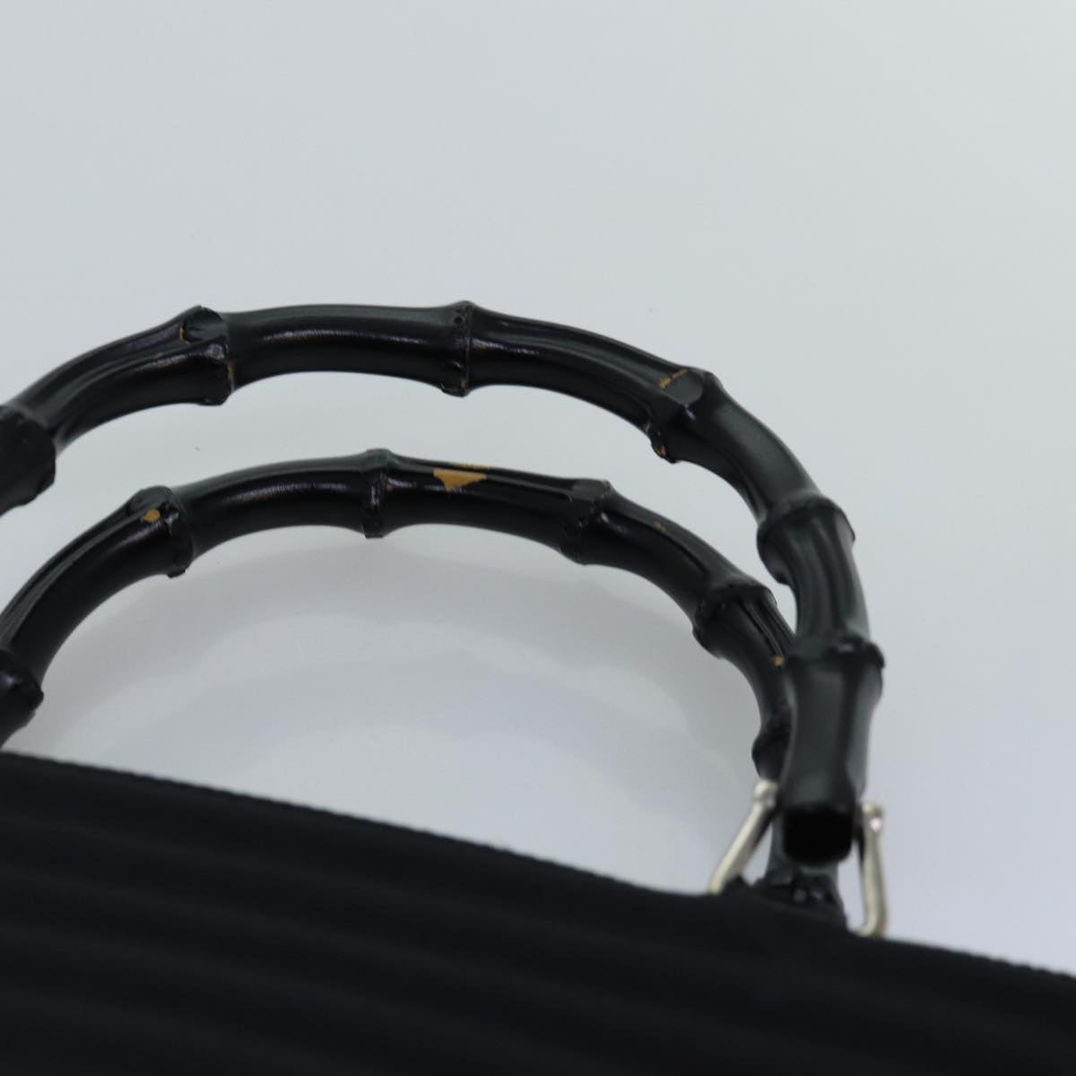 GUCCI Bamboo Hand Bag Nylon 2way Black 000 1998 0588 ep4254
