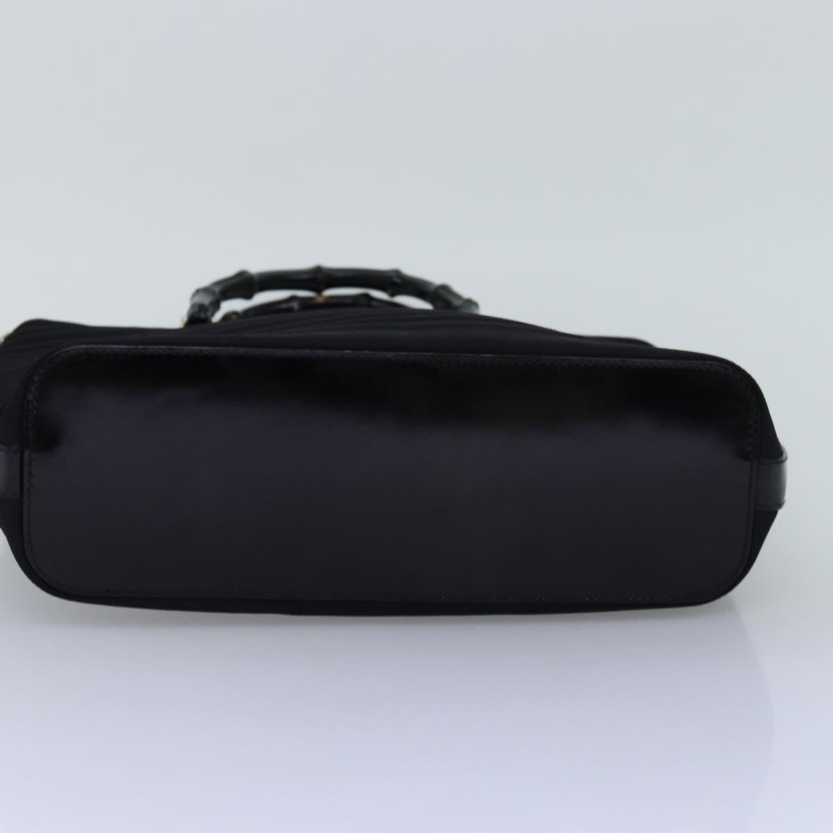 GUCCI Bamboo Hand Bag Nylon 2way Black 000 1998 0588 ep4254