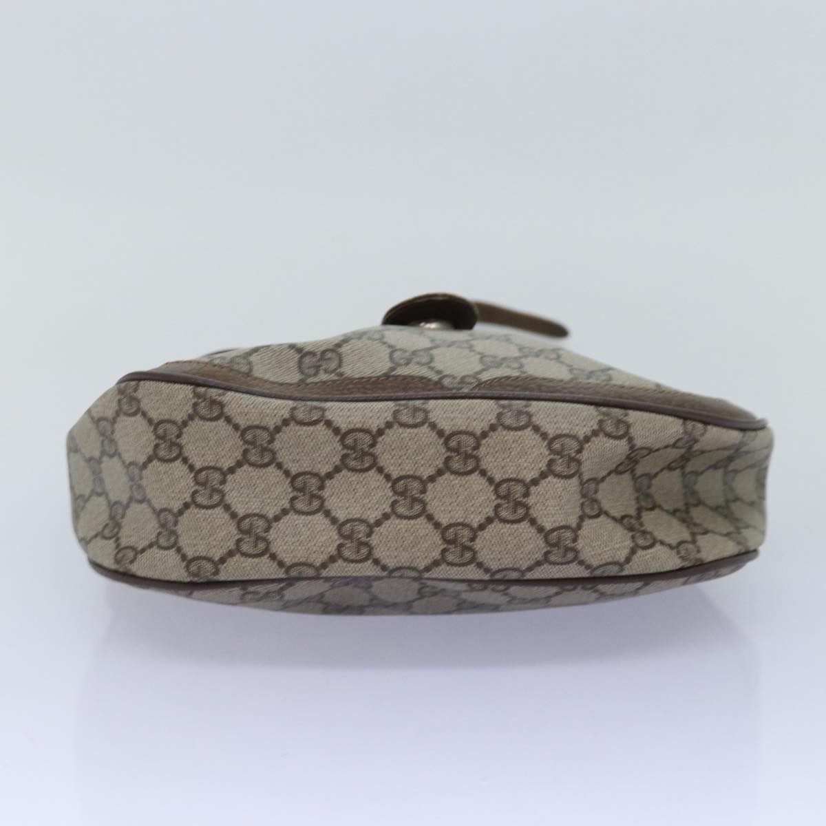 GUCCI GG Supreme Web Sherry Line Shoulder Bag PVC Leather Beige ep4259