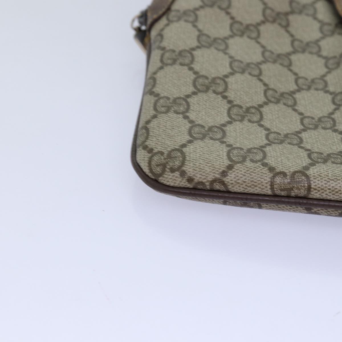 GUCCI GG Supreme Web Sherry Line Shoulder Bag PVC Leather Beige ep4265
