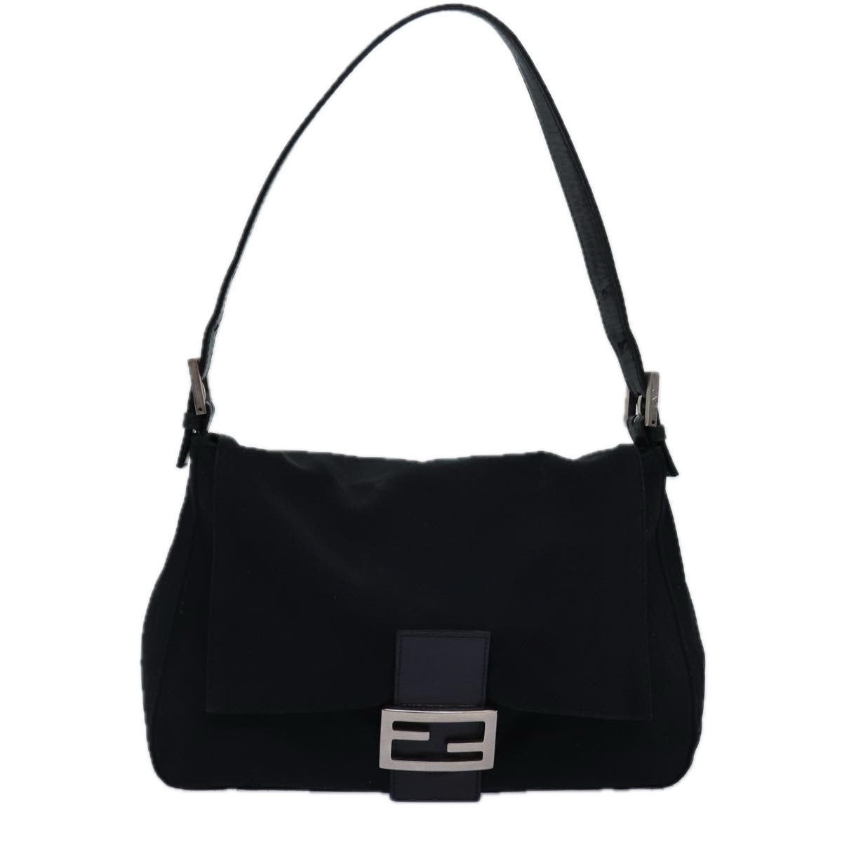 FENDI Mamma Baguette Shoulder Bag Nylon Black ep4266