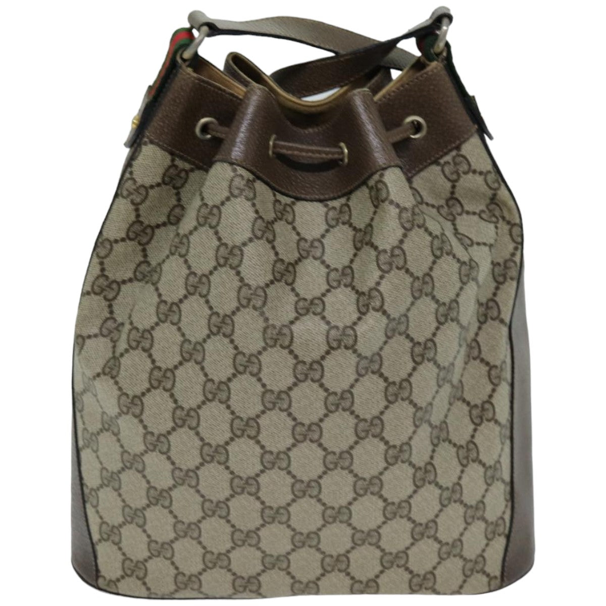 GUCCI Web Sherry Line GG Supreme Shoulder Bag Beige Red 41 02 033 ep4290