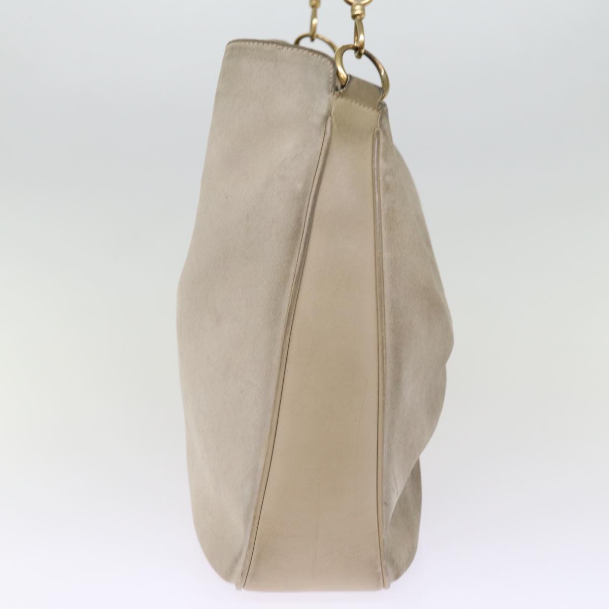 GUCCI Bamboo Hand Bag Suede 2way Beige 001 1014 1577 ep4292